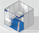 1 booth / 1 side open plan